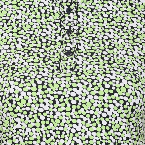 Sport Haley Women's Short Sleeve Print Polo with Ruffle Detail on Button Placket - Picture 3 of 3